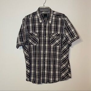 Mens 7 Diamonds Button down plaid Shirt - Size XL